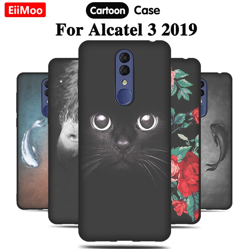 EiiMoo Мягкий силиконовый чехол из ТПУ для Alcatel 3 2019 5053Y 5053D 5053K телефона с