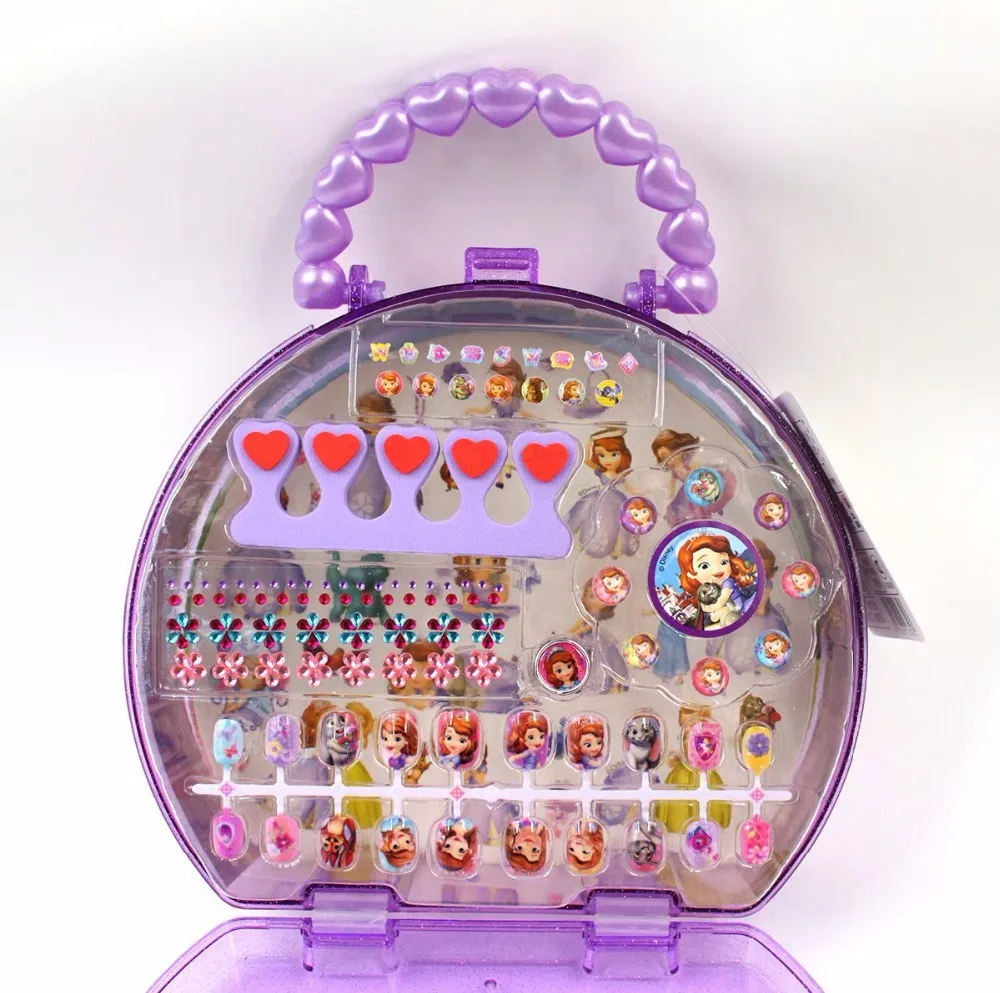 Children's Makeup Toys Three-dimensional Nail Stickers Frozen Princess Gift Box Sticker Girl Ring Boxed Paste