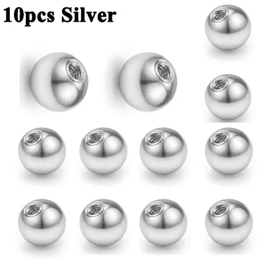 Pieces Mix Colors Stainless Steel Replacement Balls Bead Lip Eyebrow Tongue Ear Tragus Belly Body Piercing Jewelry 14g/16g