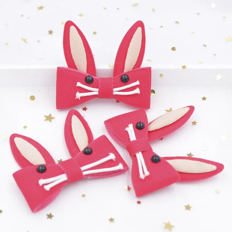 

Upscale 4Pcs Cloth Padded Patches Bow Tie Cartoon Rabbit Appliques for DIY Clothes, Crafts, Hat, Bag, Hair Clip, Socks Decor S66