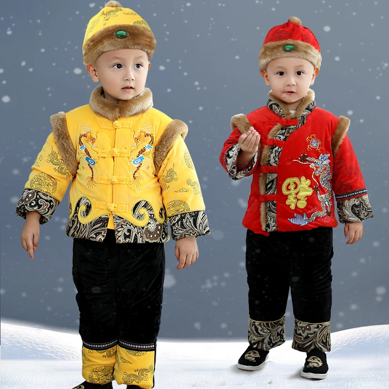 

2019 new children's mourning clothes boy baby age dress new year baby clothes suit winter new year festive clothes Chinese style