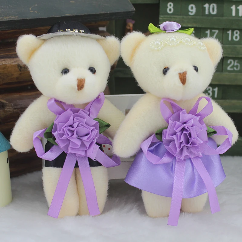 2 шт./пара (12 см) Милые плюшевые куклы медведей Свадебный Teddy Bear Плюшевые игрушки