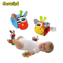 Surwish One Pair Baby Rattles Soft Plush Toy Wrist Band Watch Band Bed Bells Baby Hand