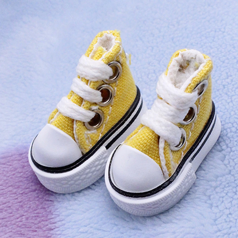 

1 Pair Toy Girl Boy Gift Handmade Doll Shoes Canvas Lace Up Sneakers Toy Accessories DIY Baby Fashion Mini Joint