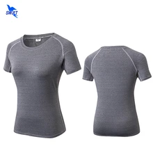 Классическая компрессионная Йога облегающая футболка женская спортивная, с коротким рукавом футболки быстросохнущие эластичные Женский фитнес бег тренажерный зал Топ