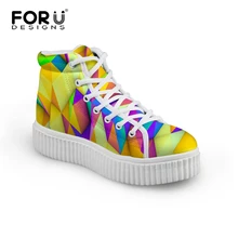 FORUDESIGNS/Женская обувь на толстой мягкой подошве с принтом, обувь на плоской подошве, женская обувь на платформе, большие размеры, женская повседневная обувь на плоской подошве