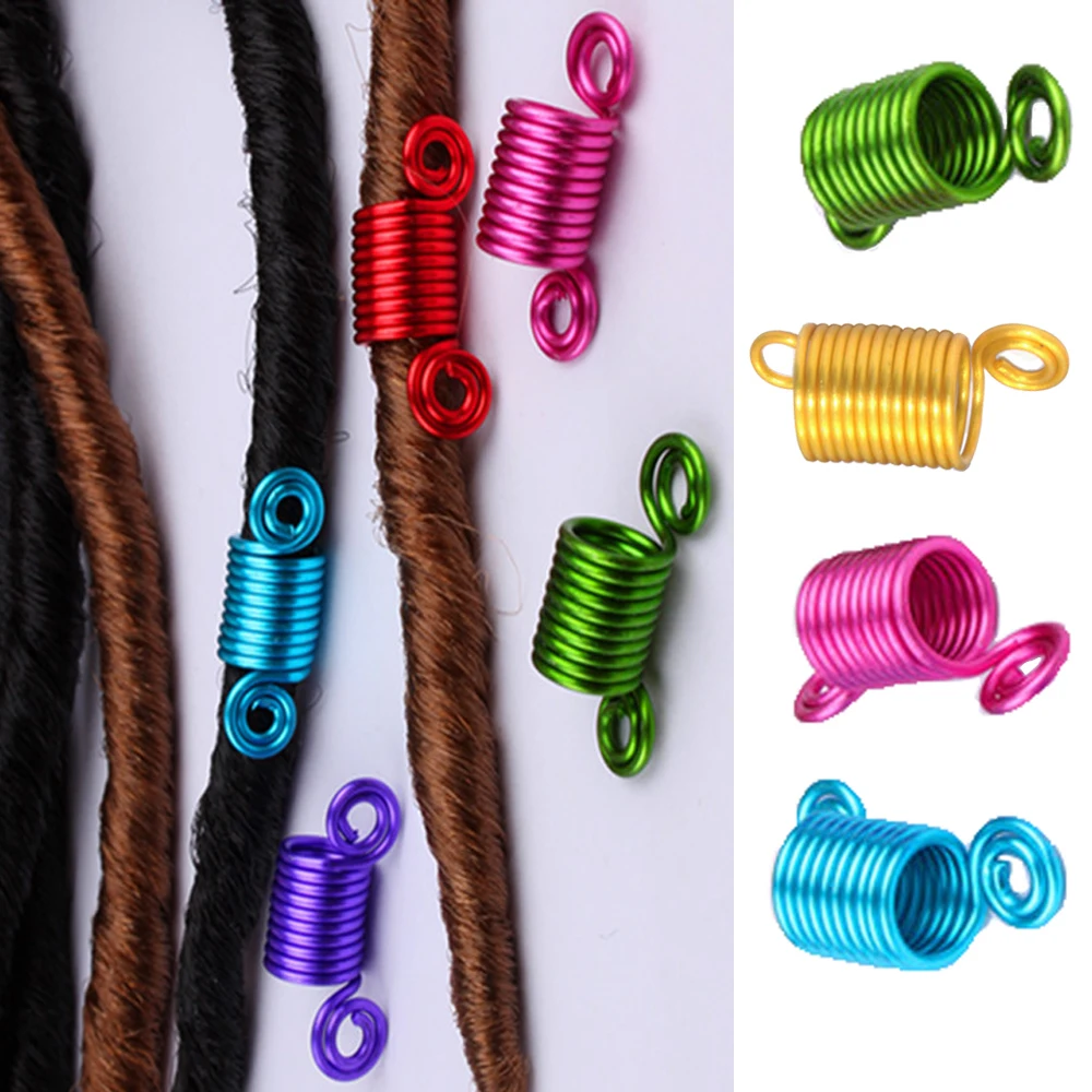New Star Hair Braid Dreadlock Beads Cuffs Clips Braid Spiral For Braid Hair Extension Accessories For Fashion Girls Add Party