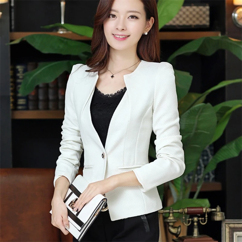  woman blazer coat Autumn pure color jacket woman Slim fit Fashion office lady jackets ladies xxxl -