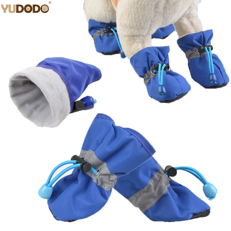 

5 Sizes 4pcs/set Winter Spring Soft Shoes For Dogs Waterproof Breathable Pet Footwear Small Dog Puppy Boots Red/Blue/Pink