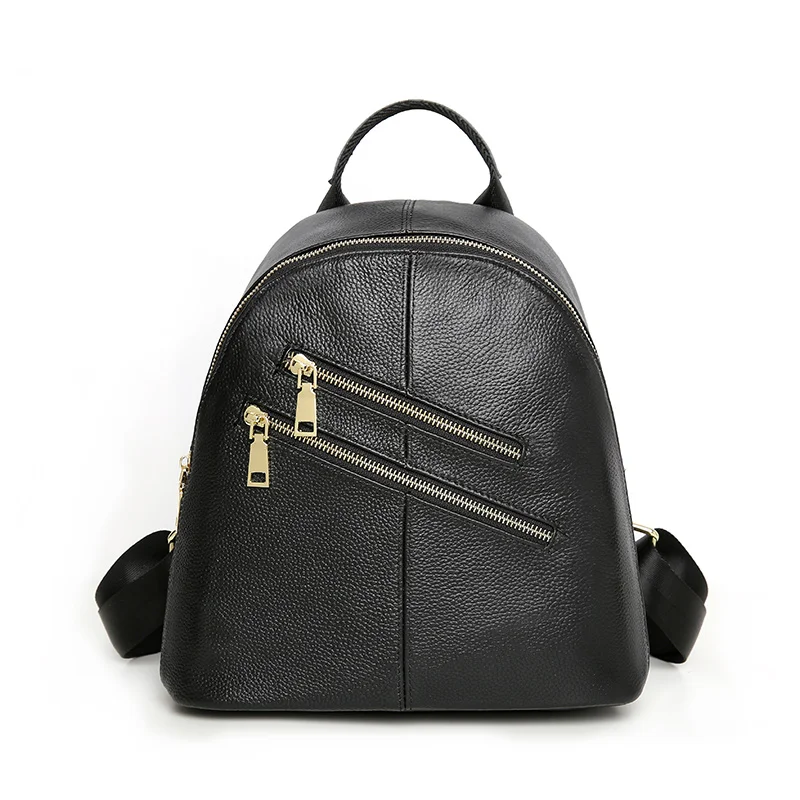 

New style Korean fashion leather backpack Vertical style large capacity double zipper women's travel backpack