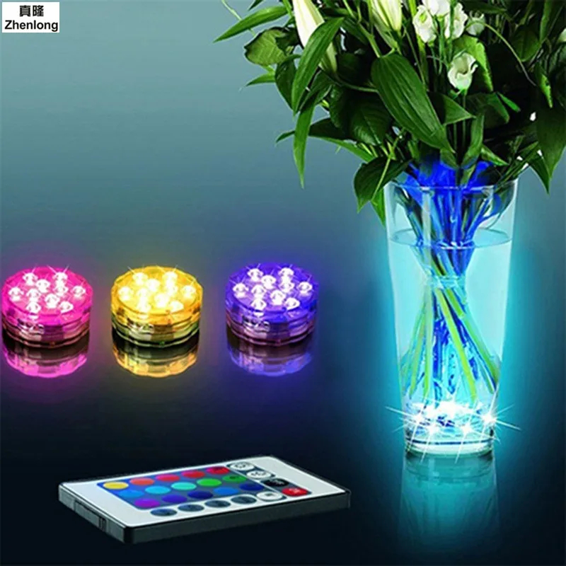 10 Led пульт дистанционного управления RGB погружной светильник на батарейках