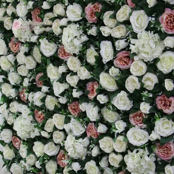 

flower all over gulf artificial flower wall for backdrop wedding decoration ivory David Austin rose green leaves grass