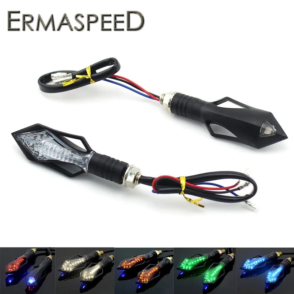 

2 Pieces/(1 Pair) Motorcycle Turn Signal Lights Red White Yellow Green Blue Universal for Honda Yamaha KTM Suzuki BMW Kawasaki