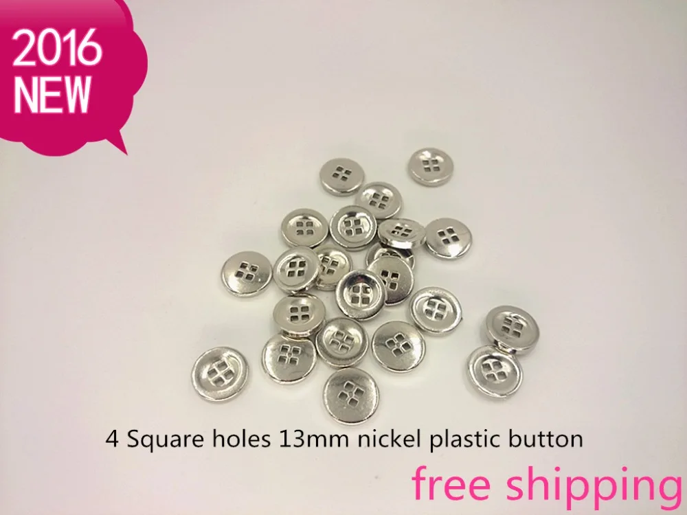 

100PCS 12.5MM sewing&scrapbooking accessories 4 Square holes plating plastic buttons for SHIRT and dresses and sweater A32