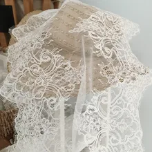 3 ярдов Chantilly Frehcn Alencon кружевная ткань, Alencon кружевная ткань, свадебная кружевная ткань, ресницы французская кружевная ткань