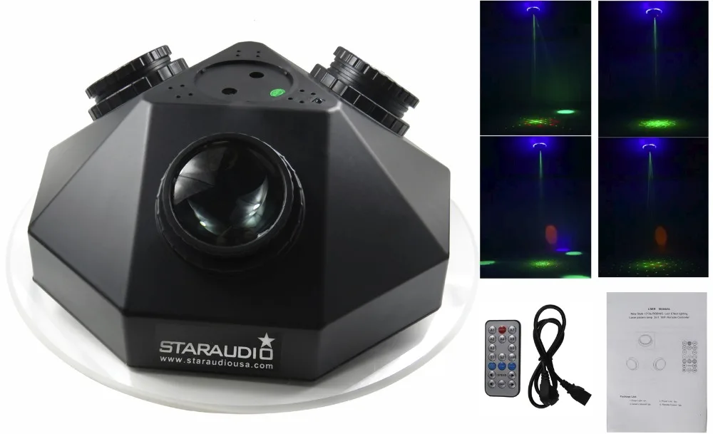 

STARAUDIO Style 15X3w RGBWG Stage DJ Club Party Light Led Effect Lighting Laser pattern lamp 2in 1 With Remote Controller