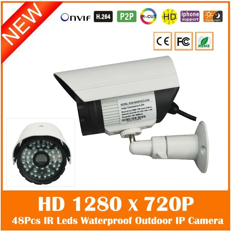 

Hd 720p 1.0mp Ip Camera Outdoor Waterproof Bullet Security Surveillance Night Vision Cctv Cmos Motion Detect Freeshipping Hot