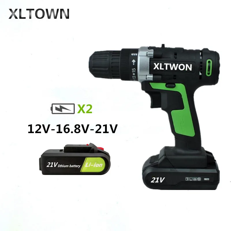 XLTOWN 12/16. 8/21v Аккумуляторная дрель многофункциональный мини Аккумуляторный