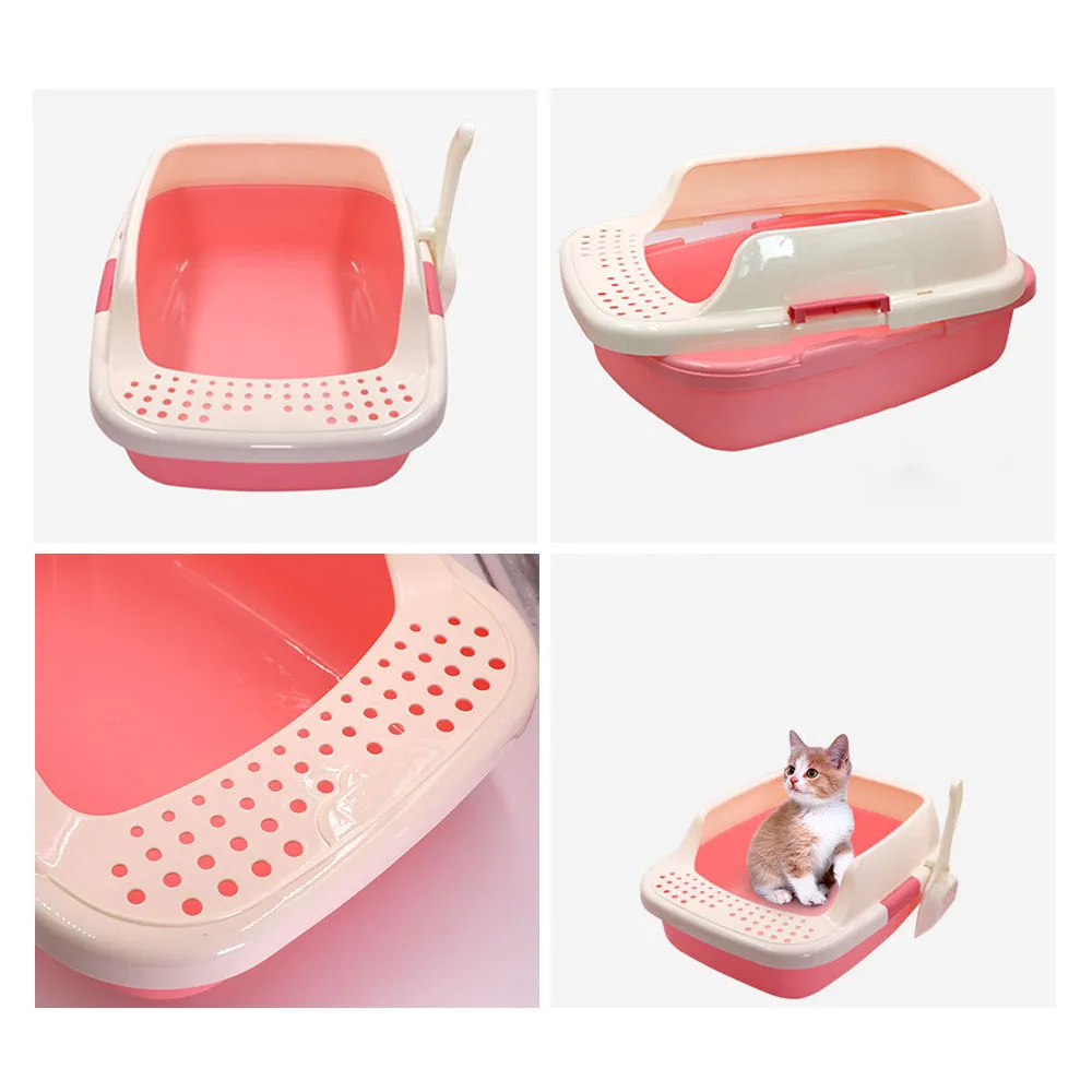 Полузакрытый контейнер для кошачьего туалета, песочный ящик, пластиковый многоразовый поднос для кошек против брызг, постельное белье для домашних животных, принадлежности для чистки туалета