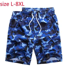 Новое поступление модные камуфляжные трендовые летние шорты мужские свободные с резинкой в талии с принтом повседневные супер большие размеры L-6XL 7XL 8XL