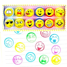 12 шт./лот дети штамп фрукты Улыбающееся мультфильм штамп детей пользовательские Пластик Резина само красочного Stampers Игрушечные лошадки