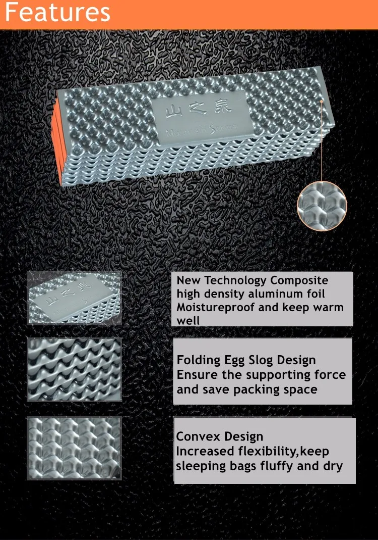 Кемпинг матрас спальный коврик складной Яйцо Слот Йога сумка для пляжного коврика влагостойкий IXPE+ алюминиевая фольга зеленый оранжевый