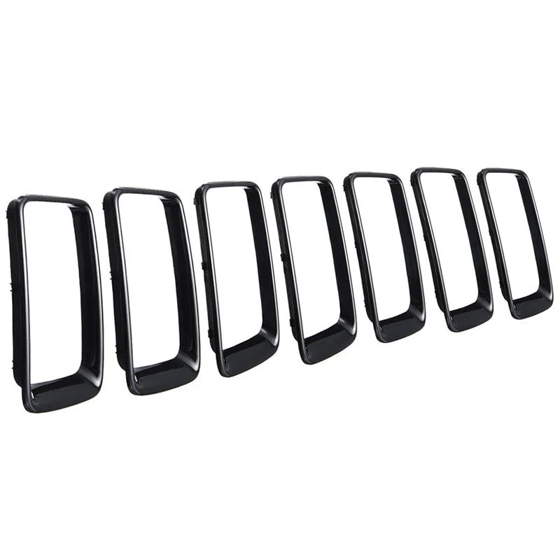 

7* Car Front Grille Trim Ring Insert Vent Set For Jeep Grand Cherokee 2014~18