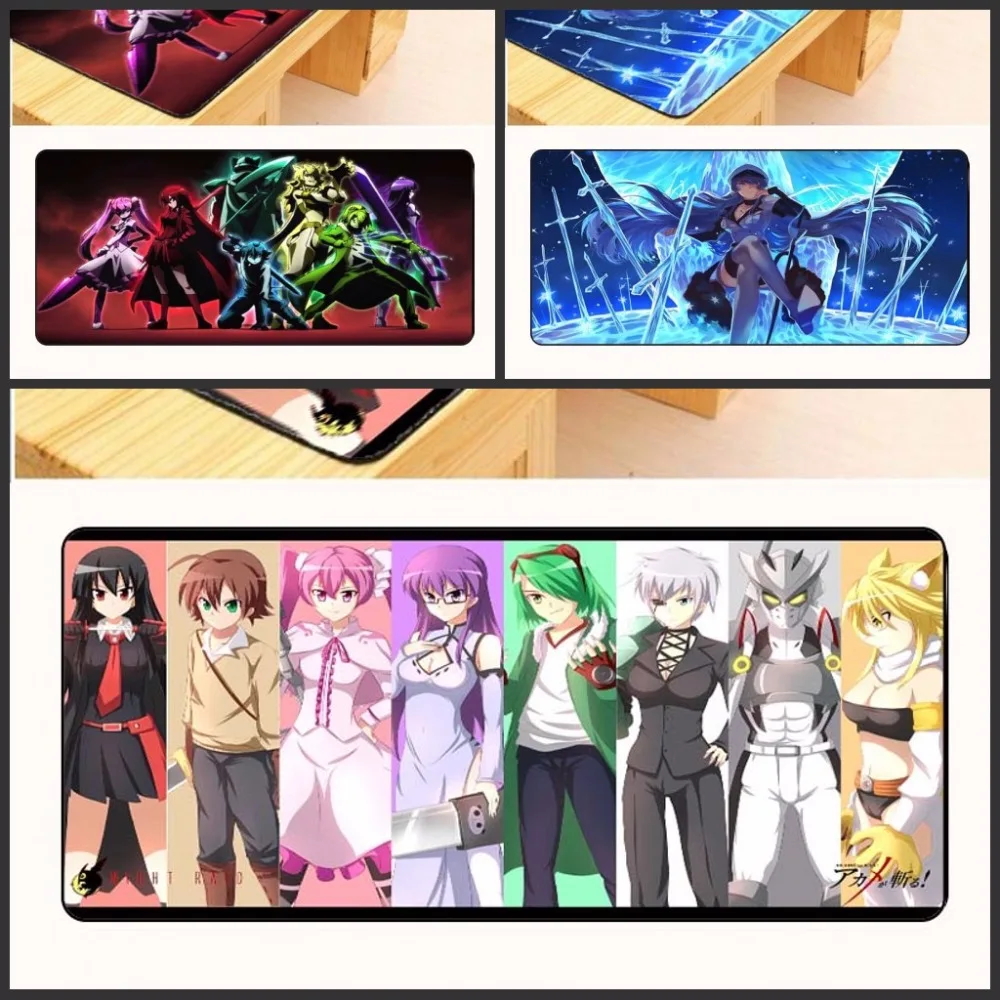 

Yuzuoan 900*400*3MM Akame Ga kill Beautiful Anime Gaming Gift Mouse Pad Mat XXL Stitched Edges Rubber Desk Mousepad Keyboad Mat