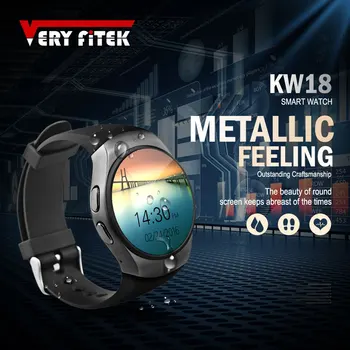 

VERYFiTEK KW18 Heart Rate Monitor SmartWatch Bluetooth SIM Phone Watch Pedometer Fitness Men Women Smart Watches for iOS Android