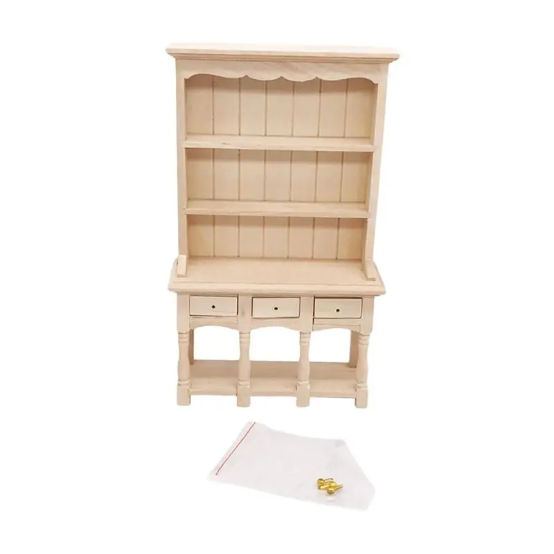 buy 1pc Miniature Wooden 112 Bookshelf Bookcase Furniture For Scene Mini House Study Room DIY Ornaments Decoration