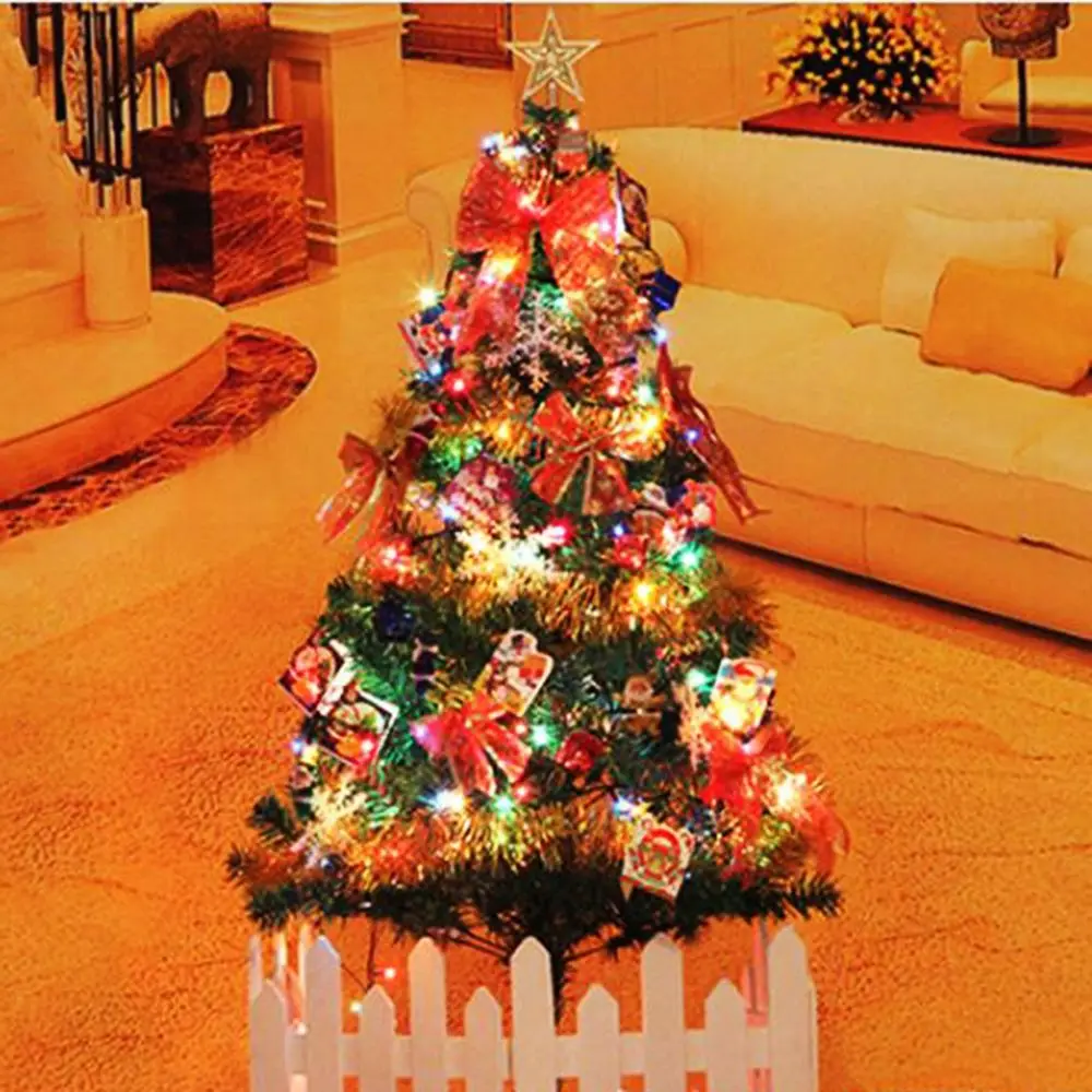 Рождественская елка с блестящими звездами, Рождественский Декор, орнамент, верхушка на дереве, рождественские принадлежности, креативная Рождественская елка