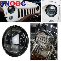 7-дюймовый 75 W круглый светодиодный проектор фары водонепроницаемая лампа для мотоцикл Harley Davidson & Wrangler светодиодный налобный фонарь 7"