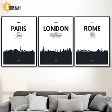 London Paris Dubai Rome Nordic Poster And Prints Wall Art Canvas Painting Wall Picture For Living Room Scandinavian Home Decor