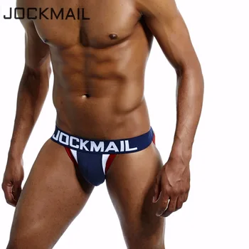 

JOCKMAIL Men Cotton Underwear/G-Strings & Thongs Jockstrap Sexy Gay Exposed buttocks Hollow Jock Strap Crotch Convex Capsule