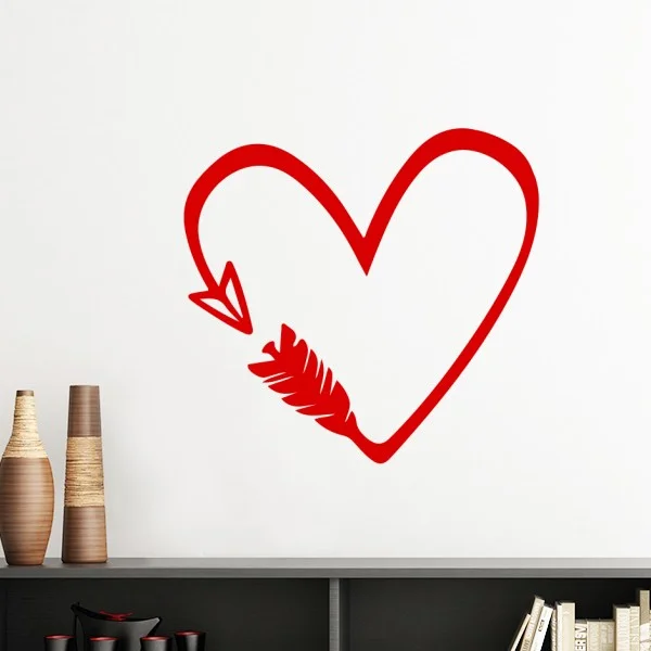 

Red Creative Design Arrow Heart Illustration Pattern Removable Wall Sticker Art Decals Mural DIY Wallpaper Room Decal