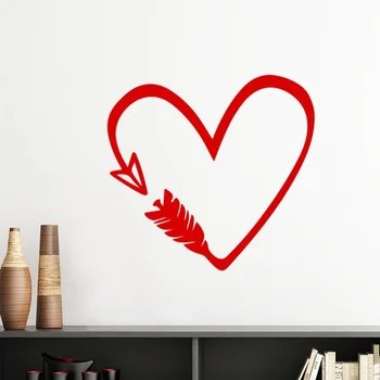 

Red Creative Design Arrow Heart Illustration Pattern Silhouette Removable Wall Sticker Art Decals Mural DIY Wallpaper Room Decal