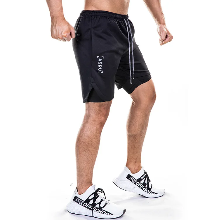 Популярные мужские 2 в 1 Мужские шорты для бега спортивные шорты быстросохнущие тренировочные спортивные шорты для бега со встроенным вкладышем