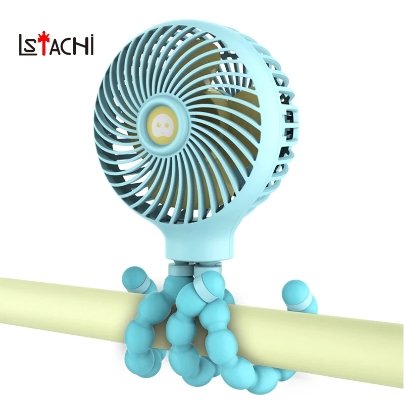 

LSTACHi Mini Stroller Fan Personal Portable Desk Handheld Baby Bed Fan with USB Rechargeable Battery Operated Cooling Table Fan