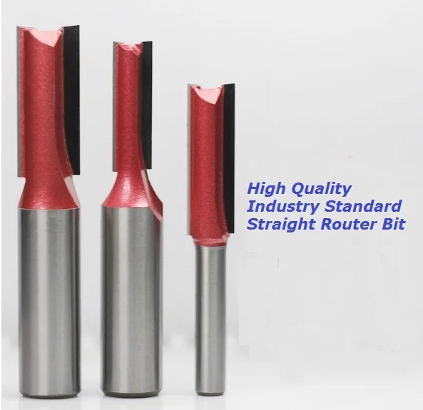 High Quality Industry Standard 1/2" x 5/16" Double Flute Straight Router Bit Cutter Tool Free