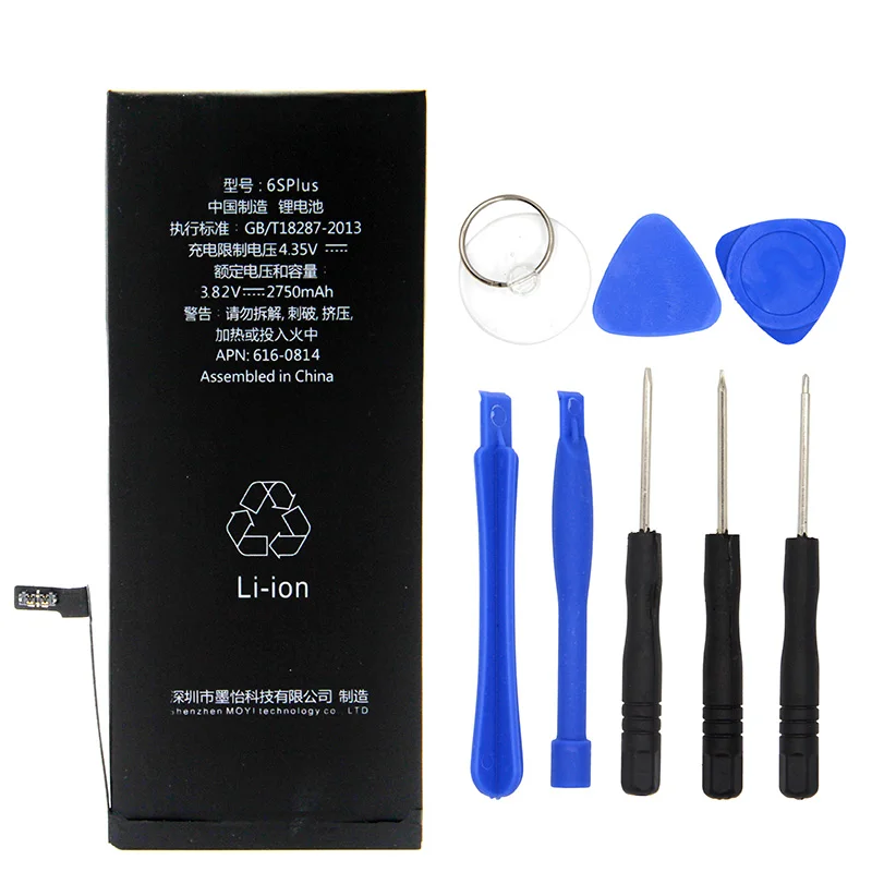 For iPhone 6s Plus Battery Real Capacity 2750mAh 3.82V Li ion Built in Mobile Phone Bateria For