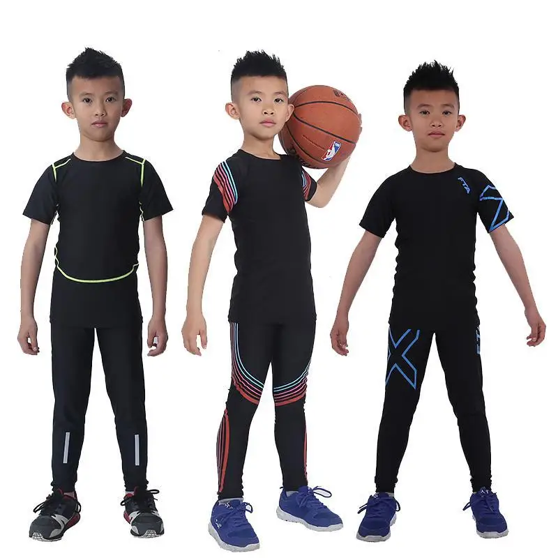 

2 pcs KIDS Sport Suits Quick Dry Basketball Soccer Training Tracksuits child Fitness Gym Clothing Running Sets