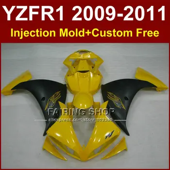

Injection mold motorcycle fairings for YAMAHA ABS YZF R1 09 10 11 12 yellow R1 body parts YZF1000 YZF R1 2009 2010 2011+7Gifts