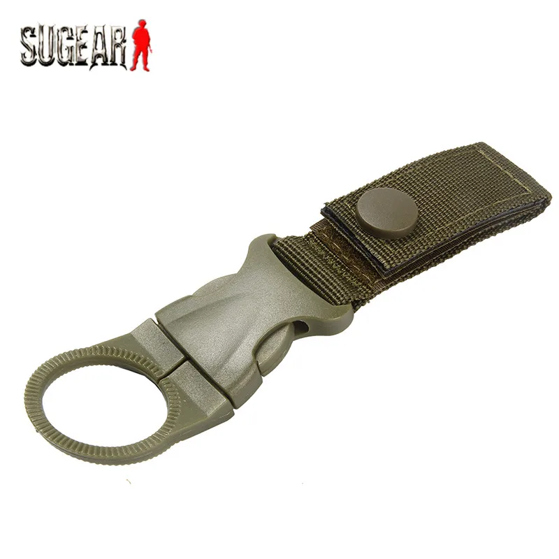 Military Multifunctional Buckle Webbing Straps High Strength Nylon Molle Water Bottle Carabiner Belt Hanging Keychain Key Hook - Цвет: OD