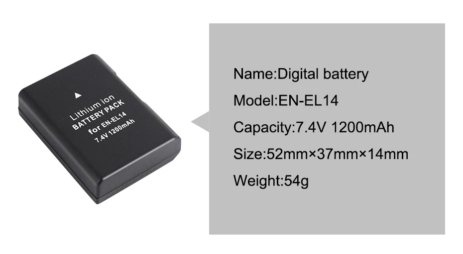 PALO 1 шт. EN-EL14 RU EL14 ENEL14 Камера Батарея для Nikon D90 D300 D5300 D5200 D5100 D3300 D3200 D3100 COOLPIX P7100 P7200 P7700