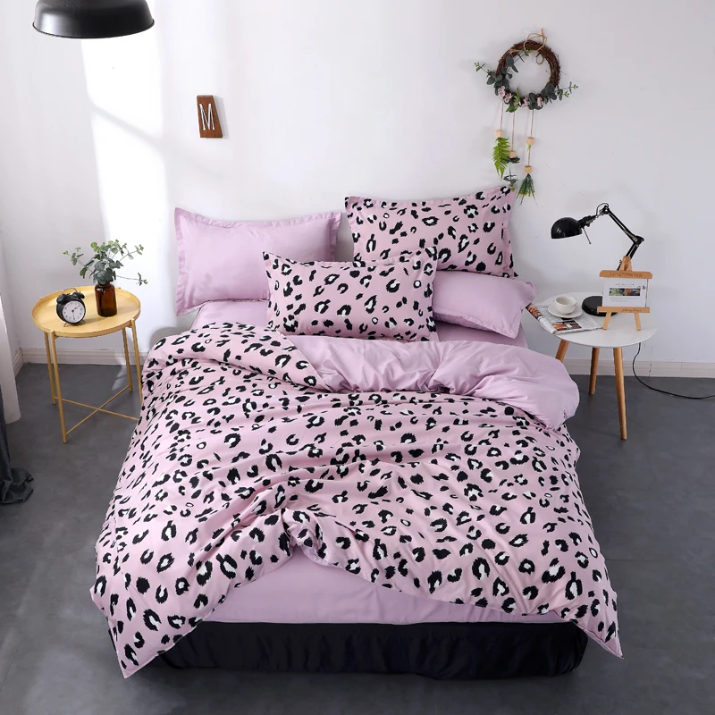 Набор модного постельного белья Комплект постельного белья leopard постельное белье наволочки комплект двуспального постельного белья летняя кроватка комплект пастырской дома
