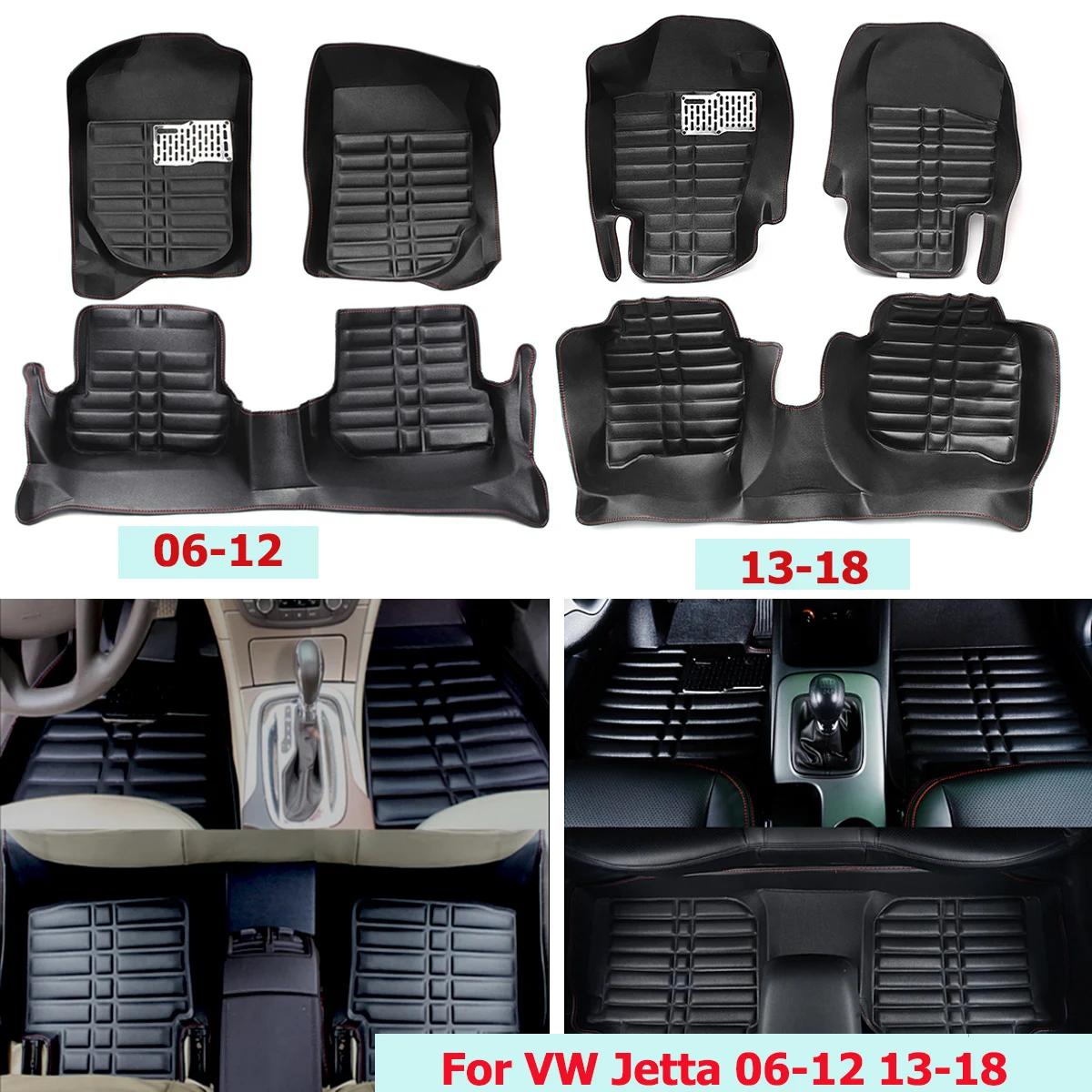 

Car Floor Mat Foot Pad Front Rear Liner Non-slip Carpet Anti-slip Protective Interior Cover for VW Jetta 2006-2012 2013-2018