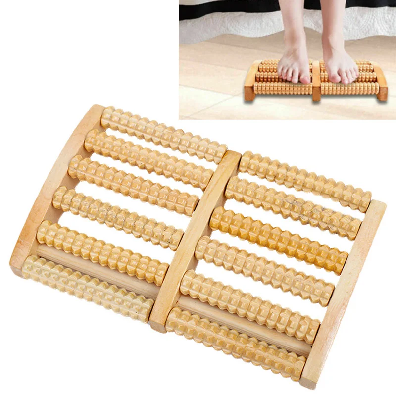 

6 Raw Wooden Foot Roller Wood Care Massage Reflexology Relax Relief Massager Spa Gift Anti Cellulite Detox Patch Foot Massager