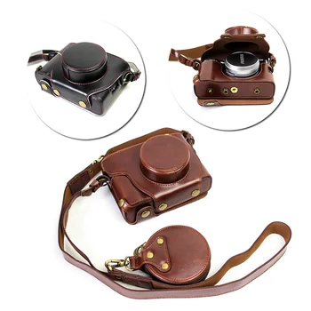 

Luxury PU Leather Case Bag for Fuji X100F Fujifilm X100F Camera with Battery Opening + Battery Storage Bag+ Leather Camera Strap