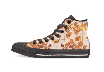 

fall golden leaves High Top Canvas Shoes Flat Casual Custom Unisex Sneaker Drop Shipping