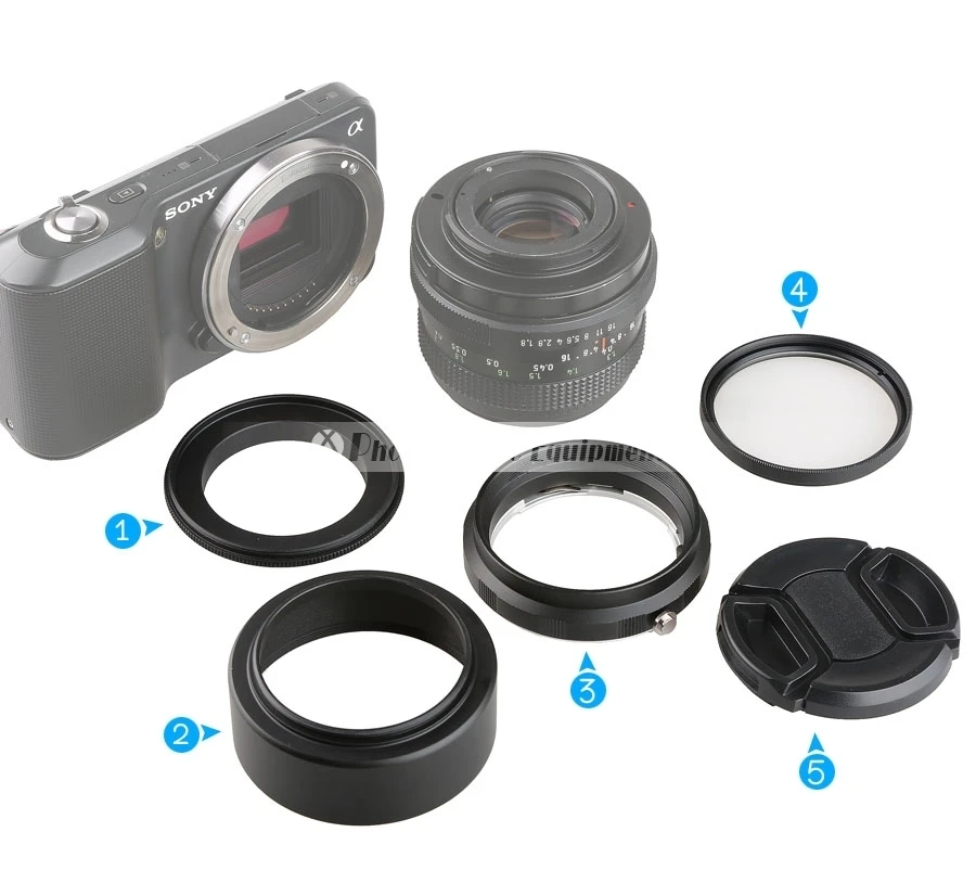 Новинка металлическое переходное кольцо Камера макро для sony A6000 A6300 A6500 A5100 ILCE-5000 A7 A7R A7R II NEX7 объектив Обратный адаптер защитный комплект